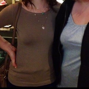 Banana Republic Scoop Neck Tan Sweater